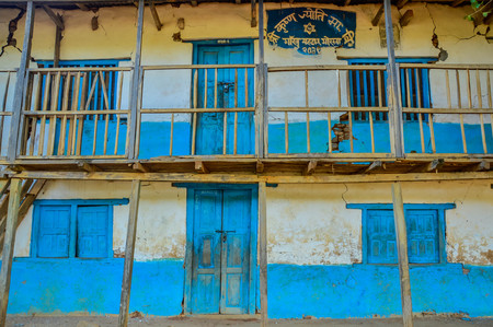 KATHMANDU, NEPAL - APRIL 26, 2015: building at the Durbar square in Kathmandu after, after a 7.8 earthquake, Nepalのeditorial素材