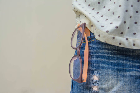 Glasses ang jeanの写真素材