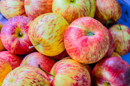 Many Apple On Table, selective focus point.