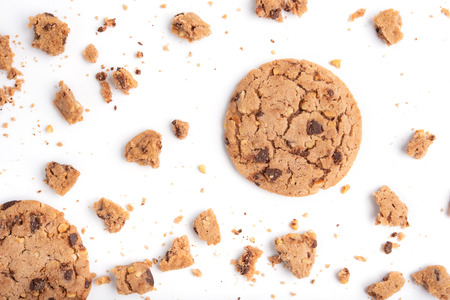 Background with cookies. Flat lay. Top view.