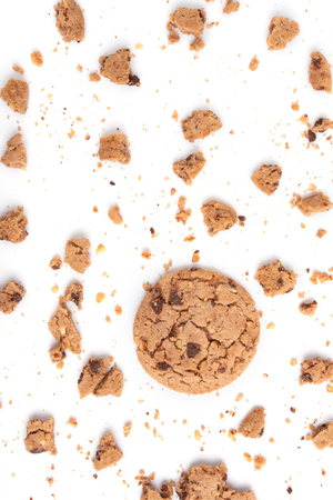 Background with cookies. Flat lay. Top view.の写真素材