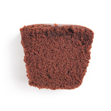 sliced bar cake chocolate slice slices in white background.の写真素材