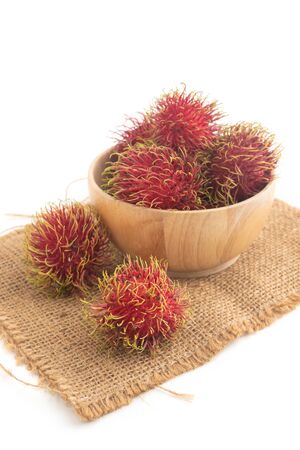 rambutan sweet delicious fruit isolated on white background.の写真素材