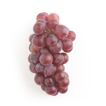 close up fresh red and purple grape on white backgroundの写真素材