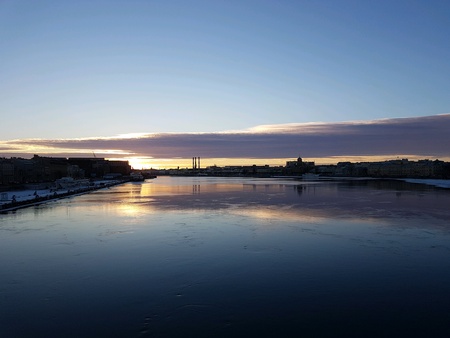 Saint Petersburg city sunsetの素材