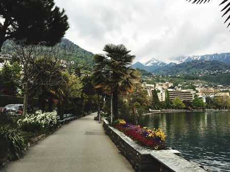 Lake view in Montreuxの素材