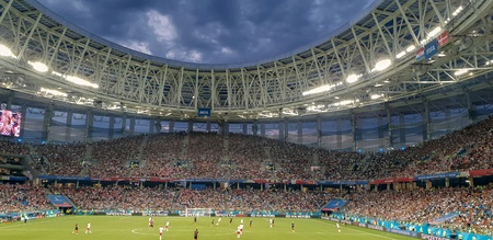 FIFA 2018 match Croatia-Denmark in Nizhny Novgorodの素材