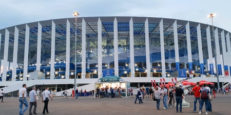 FIFA 2018 match Croatia-Denmark in Nizhny Novgorodの素材