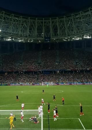 FIFA 2018 match Croatia-Denmark in Nizhny Novgorodの素材