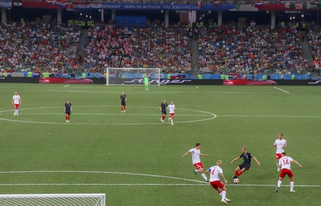 FIFA 2018 match Denmark-Croatia in Russiaの素材