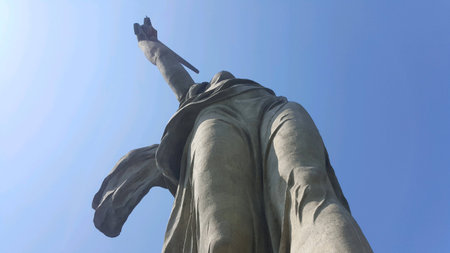 Motherland statue in former Stalingradの素材