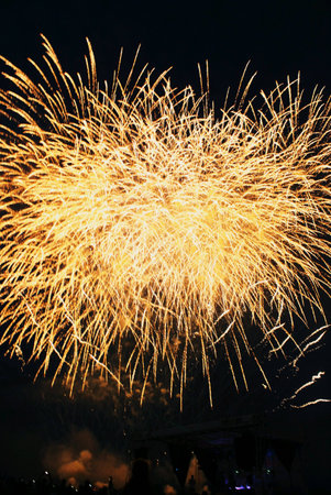 Fireworks at Christmas and New Year celebrationの素材