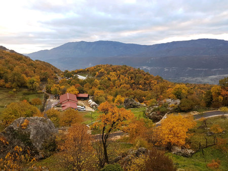 Autumn mountain landscape in Montenegroの素材