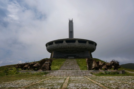 Monument to communism on mount Buzludzha in Bulgariaの素材