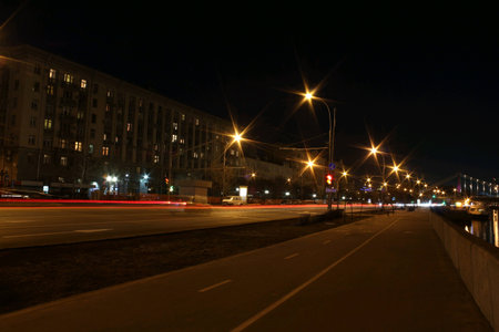 Moscow cityscape at nightの素材