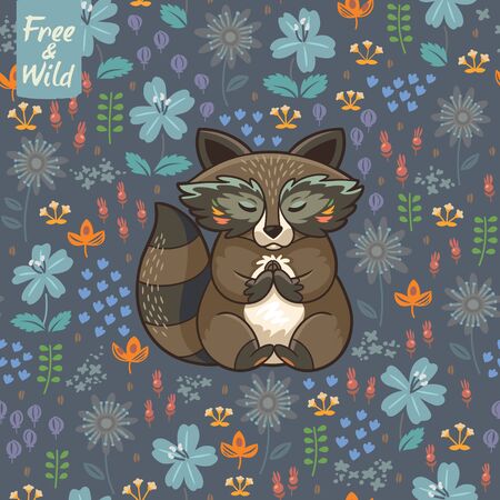 Floral card in Scandinavian style. Vector illustrationのイラスト素材