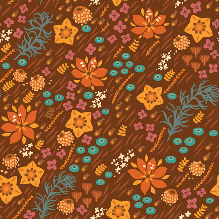 Background with flowers in Scandinavian style. Vector textureのイラスト素材