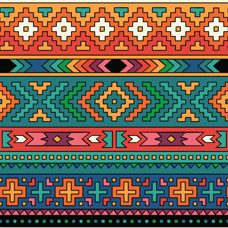 Geometric decorative seamless background. Colorful abstract ethnic pattern.