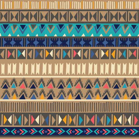 Geometric decorative seamless background. Colorful abstract ethnic pattern.のイラスト素材