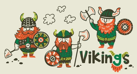 Cartoon ship. Scandinavian viking drakkarの写真素材