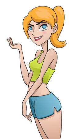 Cute Lady   Vector illustration of a cute cartoon girl のイラスト素材