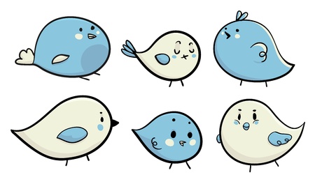 Cute Birdies  Vector illustration of some cartoon birdies のイラスト素材