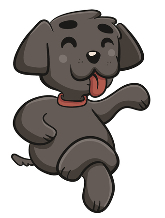 Happy Dog with Crossed Legs  のイラスト素材