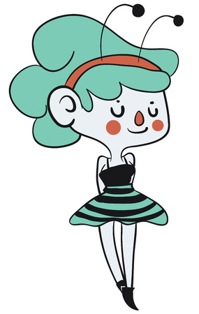 Cute Girl in Bee Costume  のイラスト素材