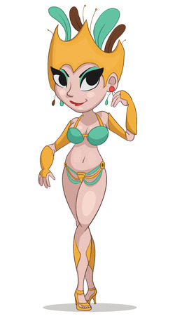 Girl in Carnival Costume  Vector illustration of a brazilian girl in carnival costume のイラスト素材