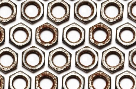 Background from set of nuts, are isolated on a white background.の写真素材