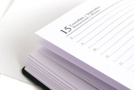 The organizer with date of September, 15thの写真素材