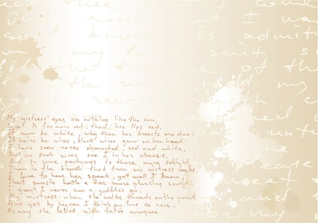 Brown vector background with Shakespeare's sonnetsのイラスト素材