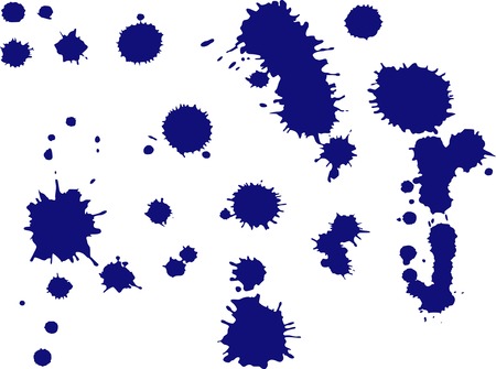 Vector ink blots of dark blue colorのイラスト素材