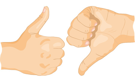 Approving and not encouraging hands gestures, on a white backgroundのイラスト素材