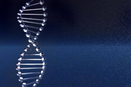 DNA molecule on a dark blue background, is executing on the 3d-editorの写真素材