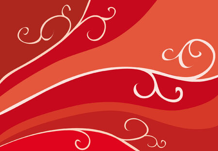 background with the curls, is executed in shades of the redのイラスト素材