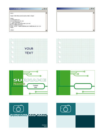 A set of visiting card, are isolated on a white backgroundのイラスト素材