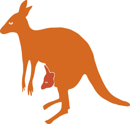 Vector kangaroo, is isolated on a white backgroundのイラスト素材