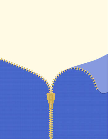  unzipped zipper on a blue jeansのイラスト素材