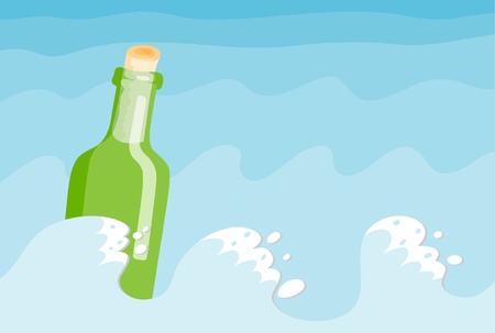 The green bottle in the seaのイラスト素材