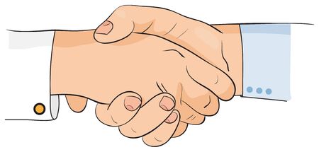 Two vector hands are isolated on a white backgroundのイラスト素材