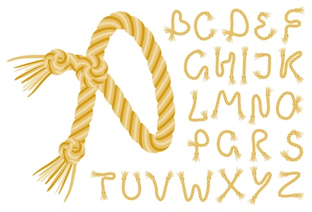 rope alphabet on a white backgroundのイラスト素材