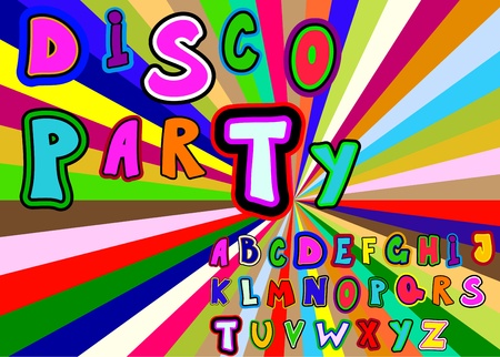 Disko party alphabetのイラスト素材