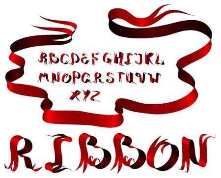 Ribbon alphabetのイラスト素材