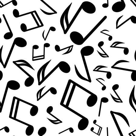 Vector black notes on a white backgroundのイラスト素材