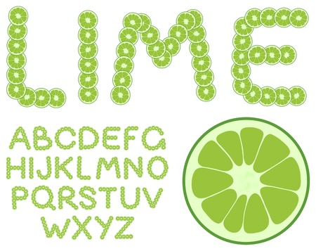 Vector lime alphabet on a white backgroundのイラスト素材