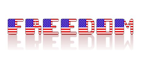 USA flag letter inscription on a white backgroundのイラスト素材