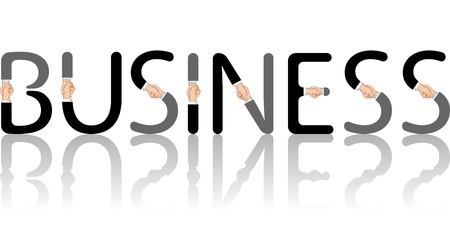 Vector handshake letter inscription on a white backgroundのイラスト素材