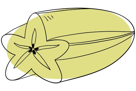 starfruit is isolated on a white backgroundのイラスト素材
