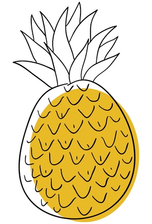 pineapple is isolated on a white backgroundのイラスト素材